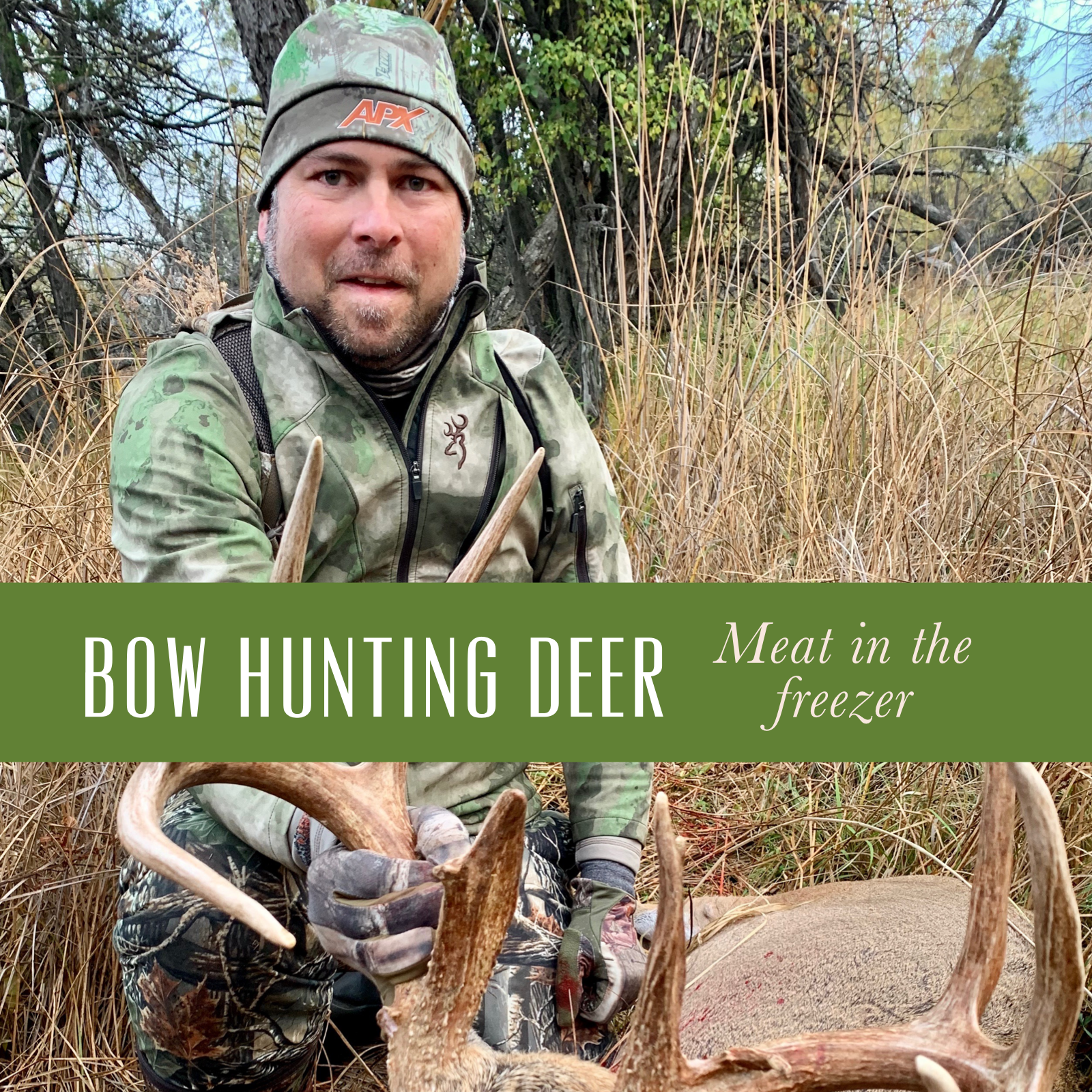 My husband bow hunting deer