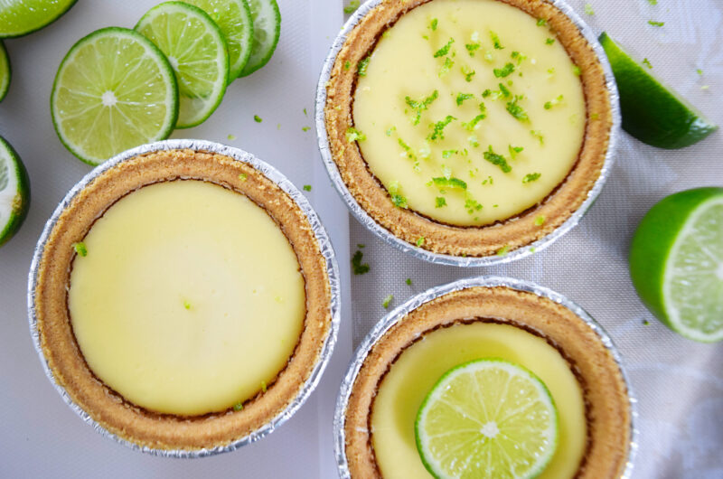 Goat cheese and lime individual cheesecakes